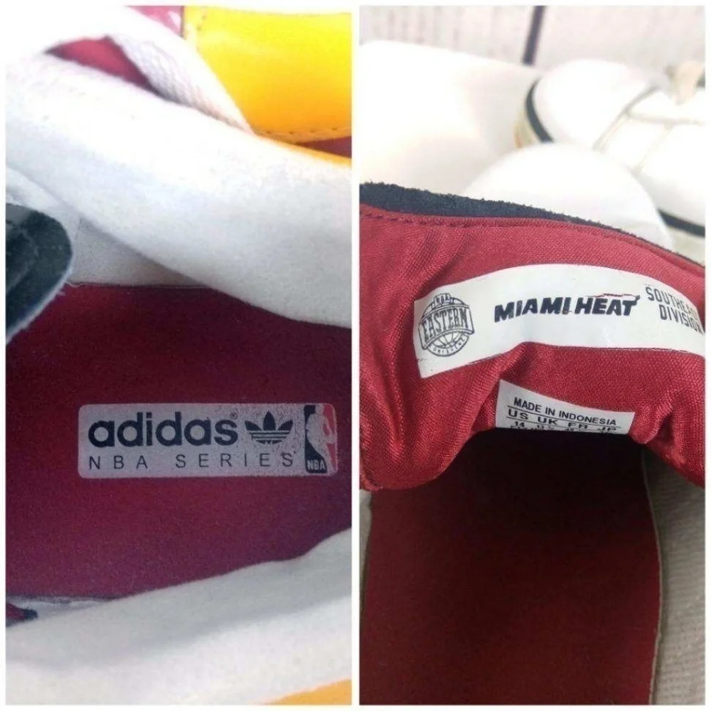 Rare Adidas Miami Heat Low Top Size 14 NBA Basketball Shoes